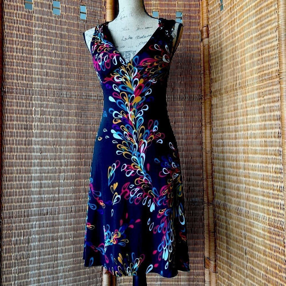 ✨ Touch Express Print Plunge Neck Jersey Dress - Size S ✨
